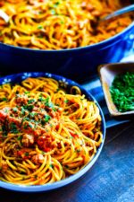 Creamy Spicy Sausage Spaghetti Pasta - Soulfully Made