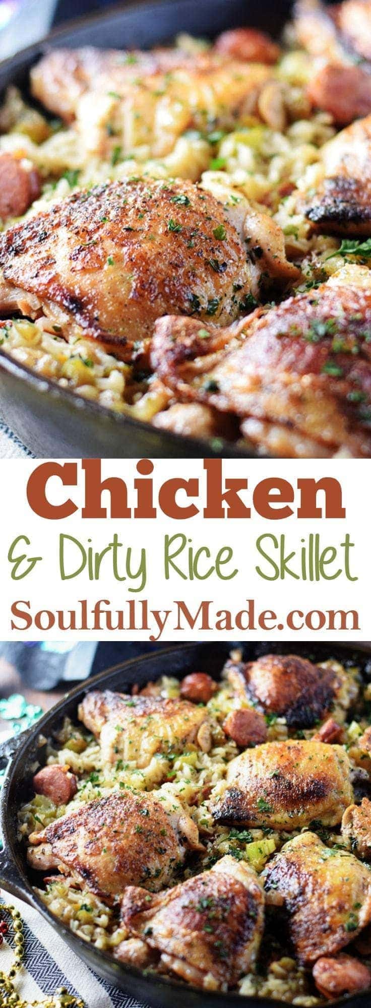 Chicken and Dirty Rice Skillet | Soulfully Made