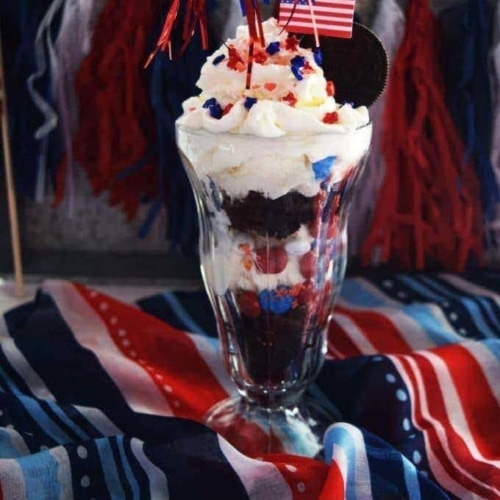 Red White & Blue Brownie Sundae - Soulfully Made