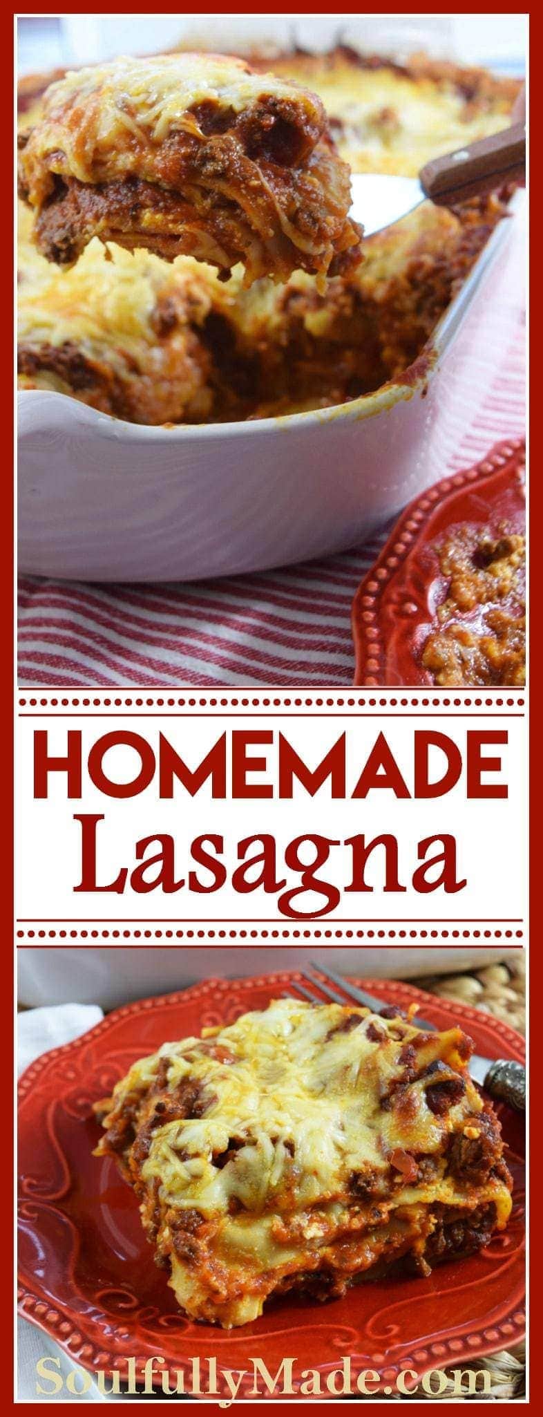 Homemade Lasagna | #SundaySupper - Soulfully Made
