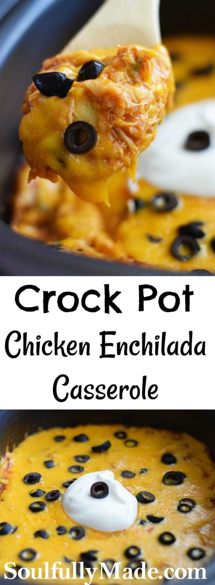 Crock Pot Chicken Enchilada Casserole - Soulfully Made