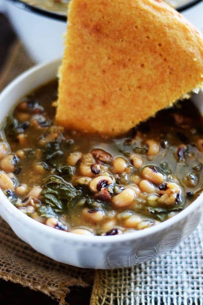 Instant Pot Black-Eyed Pea and Collard Green Soup - Soulfully Made