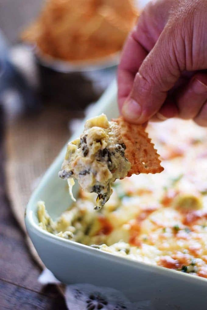 Slow Cooker Spinach and Artichoke Dip - Soulfully Made