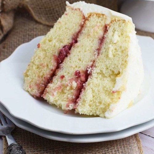 Almond Strawberry Layer Cake with Almond Buttercream Icing - Soulfully Made