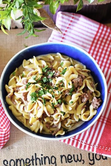 Instant Pot Creamy French Onion Ground Beef And Noodles - Soulfully Made