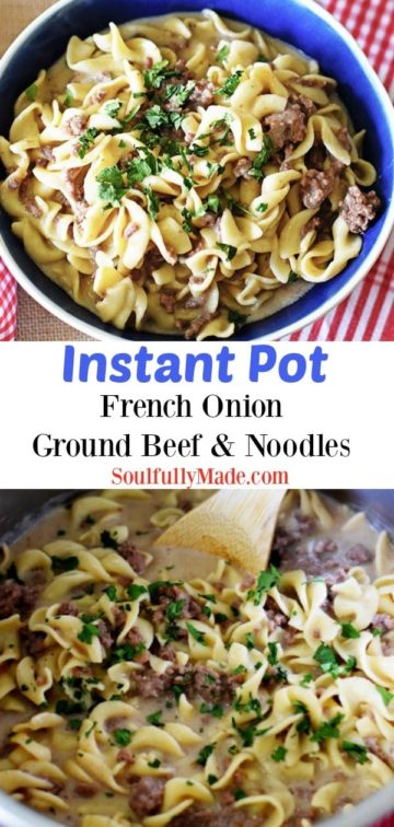 Instant Pot Creamy French Onion Ground Beef and Noodles - Soulfully Made