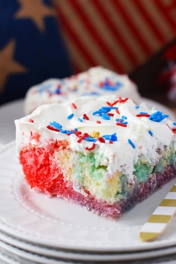 Red White and Blue Poke Cake - Soulfully Made