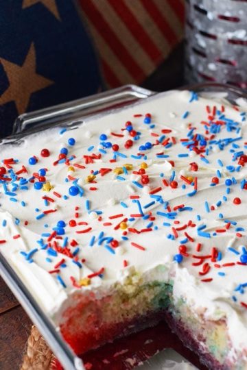 Red White and Blue Poke Cake - Soulfully Made