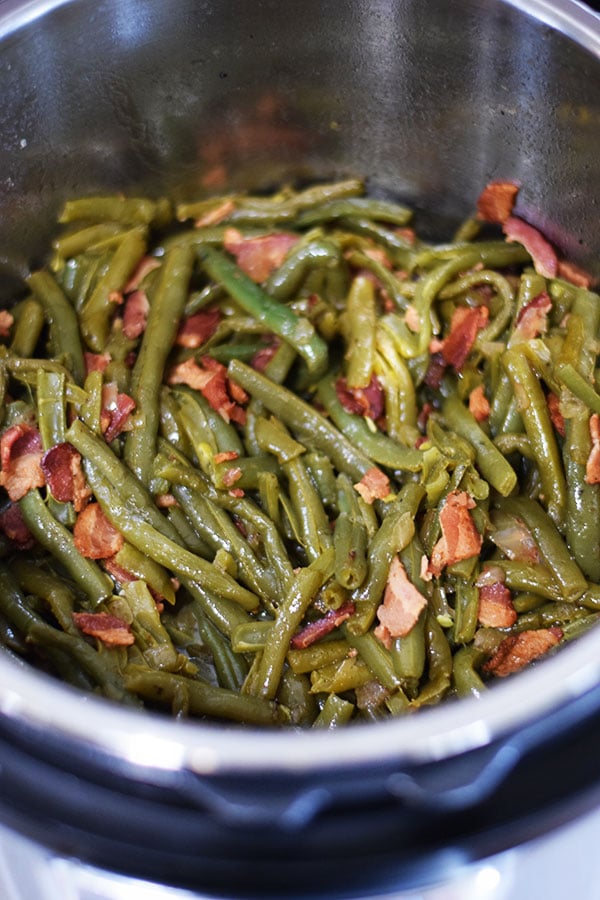 Instant Pot Southern Style Green Beans and Bacon - Soulfully Made