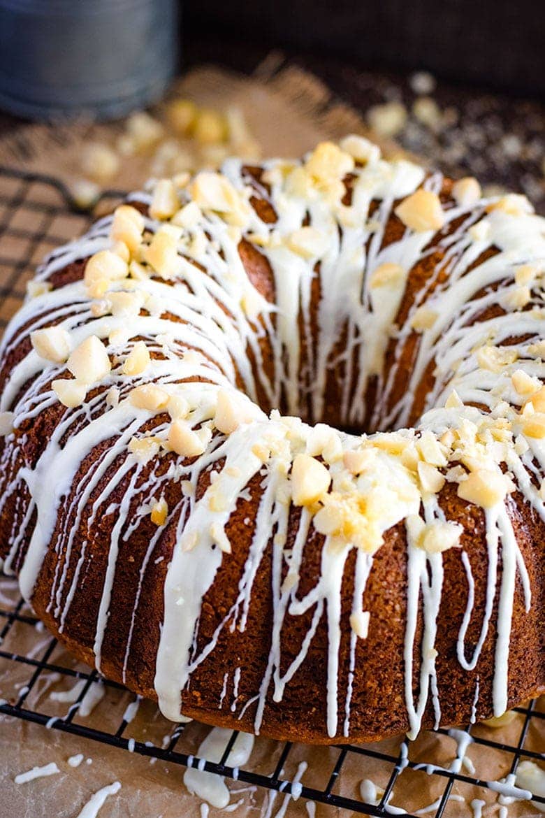 White Chocolate Coconut Pound Cake - Baker by Nature