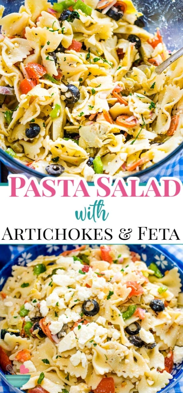 Pasta Salad with Artichoke Hearts and Feta - Soulfully Made