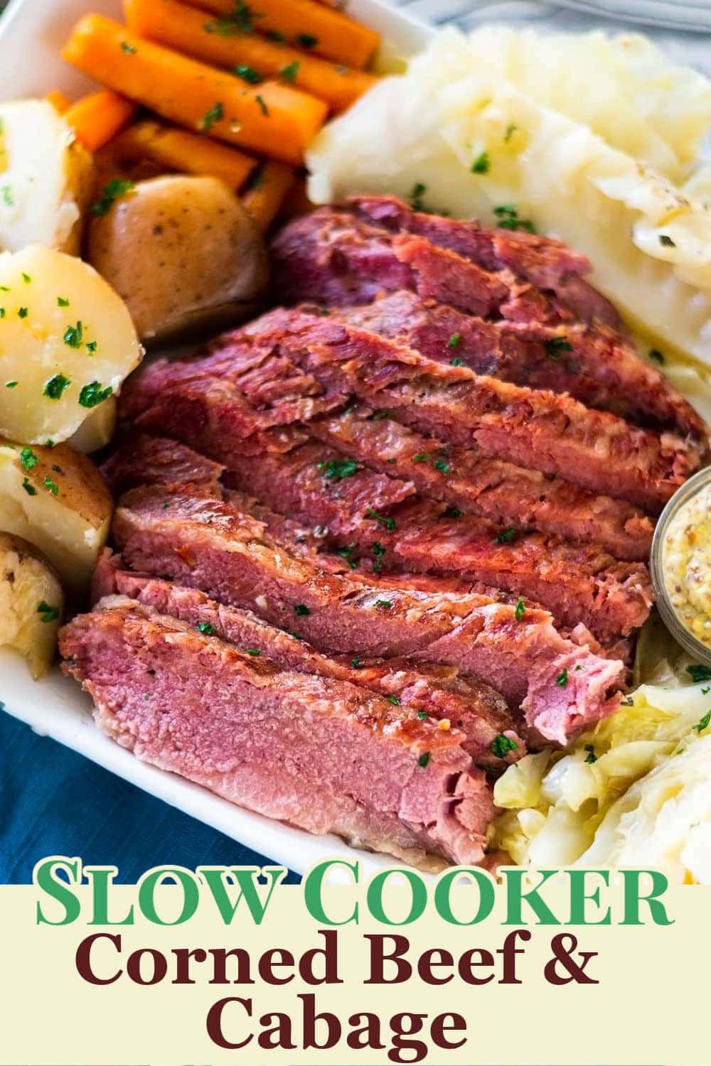 Corned Beef and Cabbage Pinterest image.