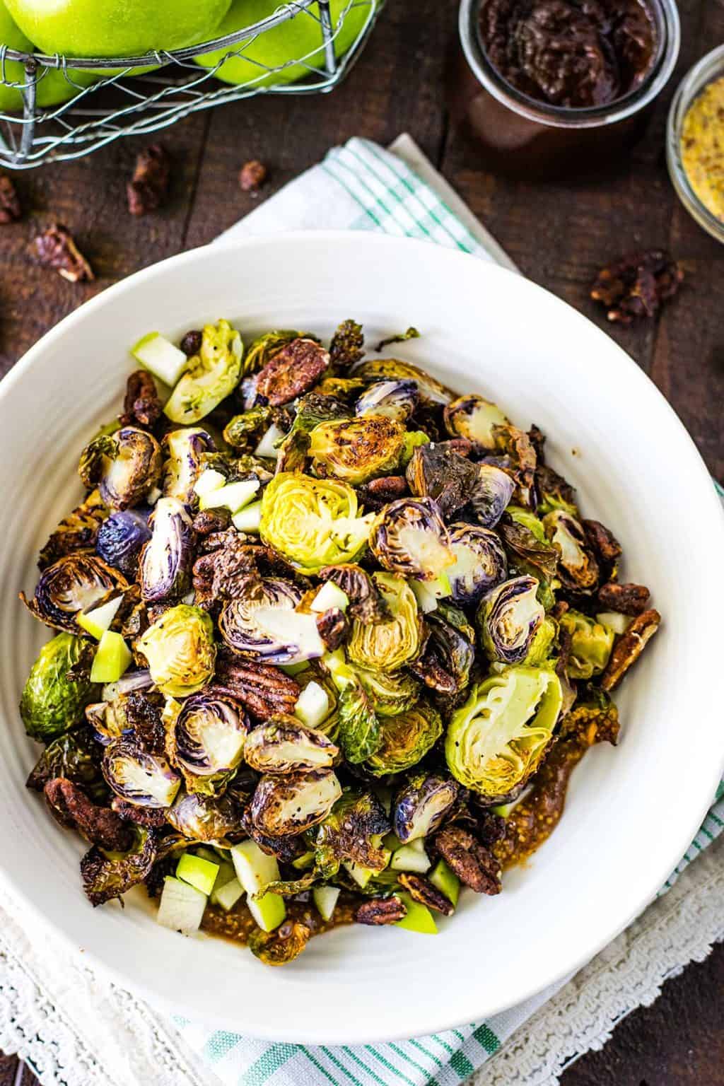 Apple Butter Dijon Roasted Brussels Sprouts - Soulfully Made