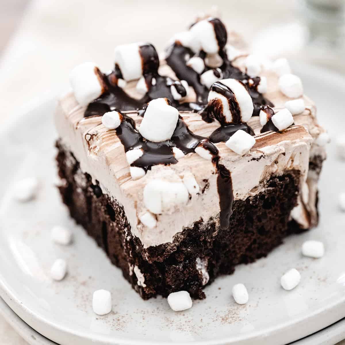 HOT CHOCOLATE POKE CAKE RECIPE | Easy Boxed Cake Recipe - YouTube