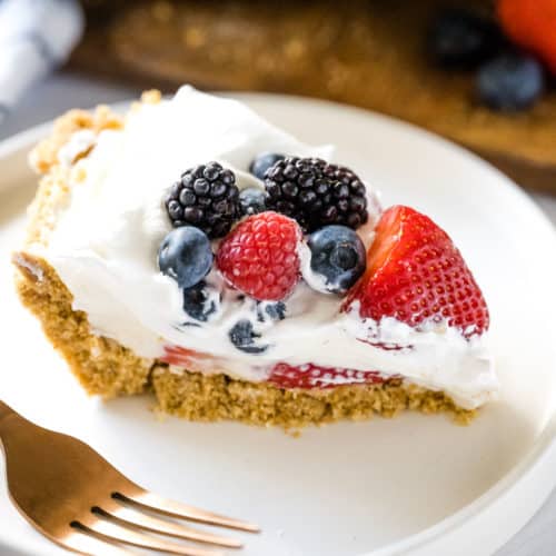 Red White and Blueberry Cream Pie - Soulfully Made