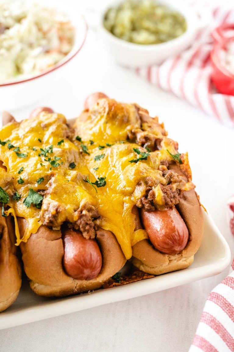 Baked Chili Cheese Dogs - Soulfully Made