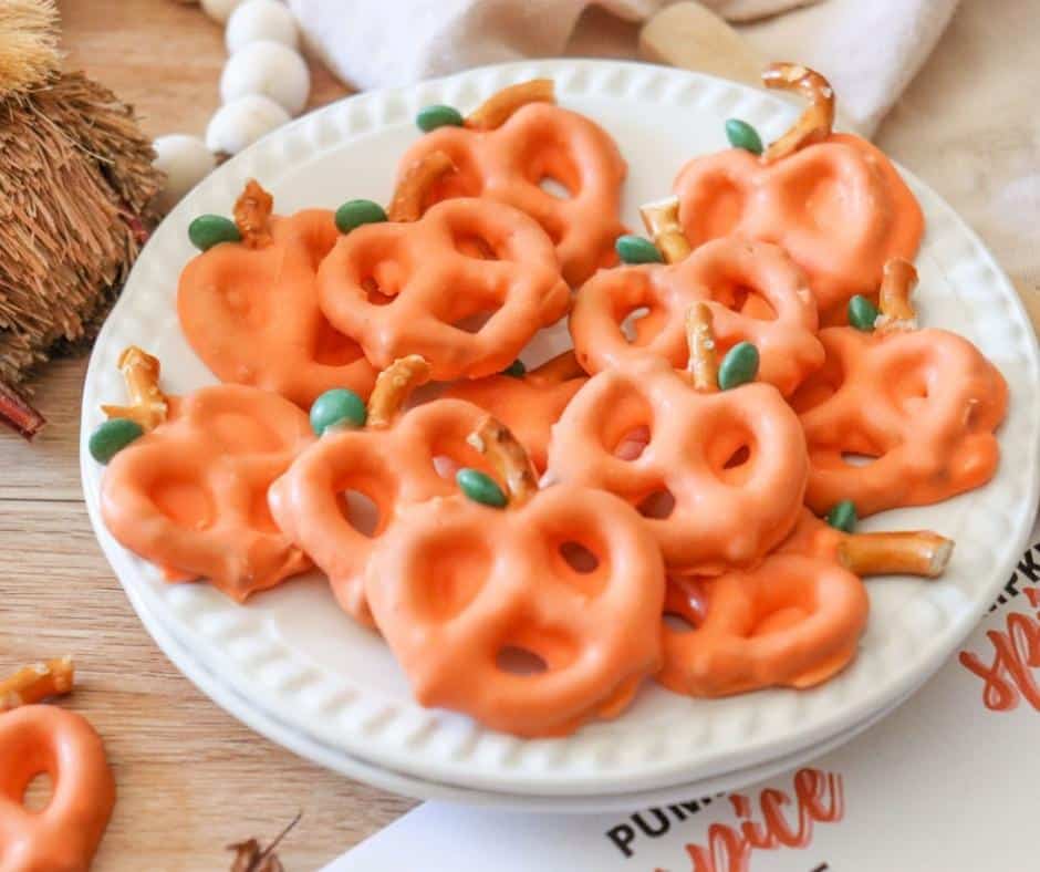 Chocolate Covered Pretzel Pumpkins - Soulfully Made