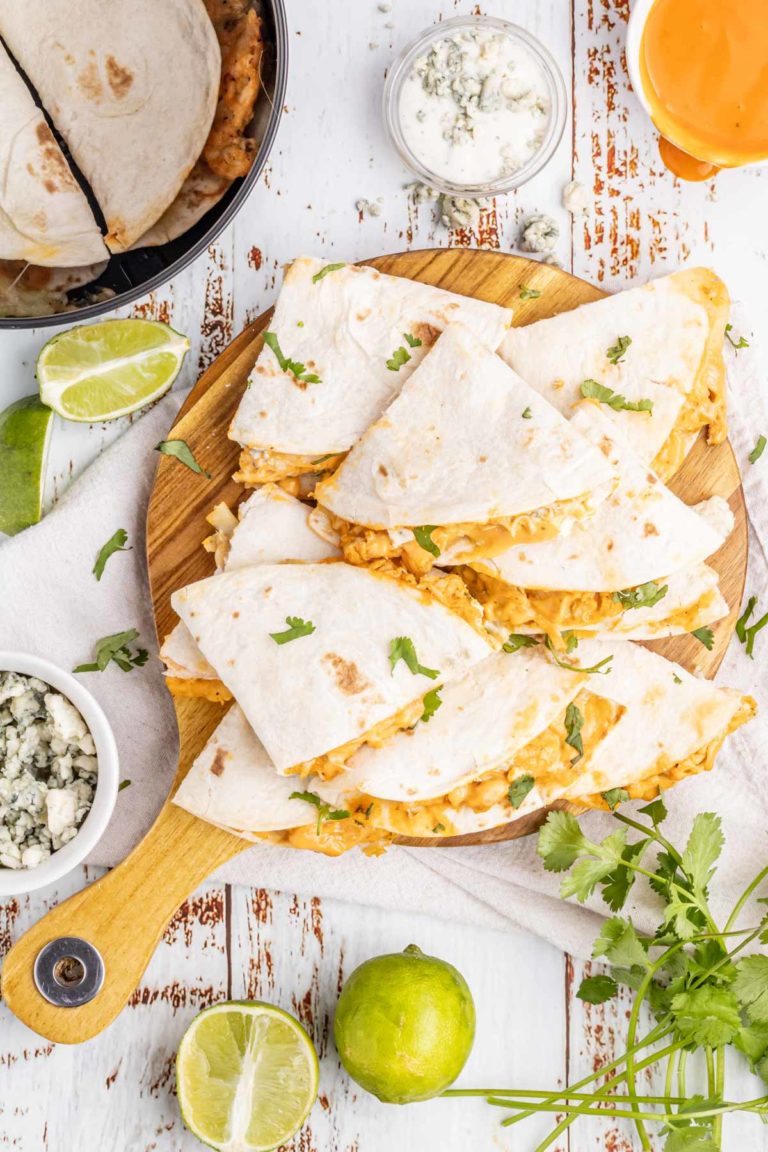 Air Fryer Buffalo Chicken Quesadillas - Soulfully Made