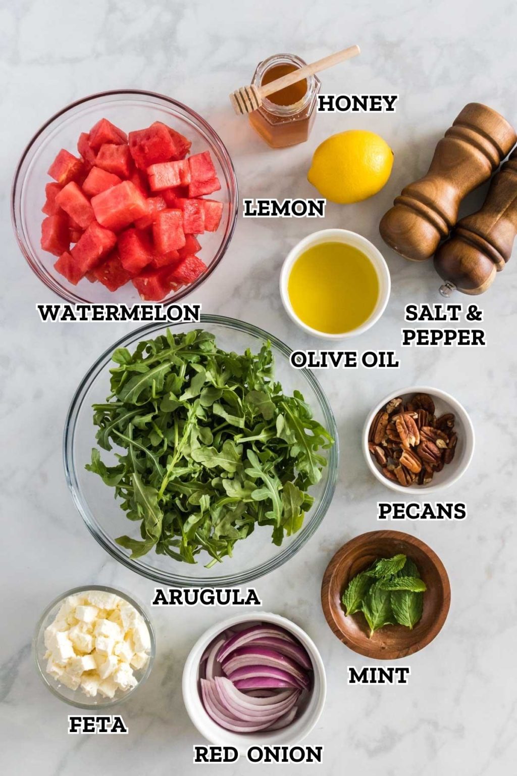 Watermelon Arugula and Feta Salad - Soulfully Made