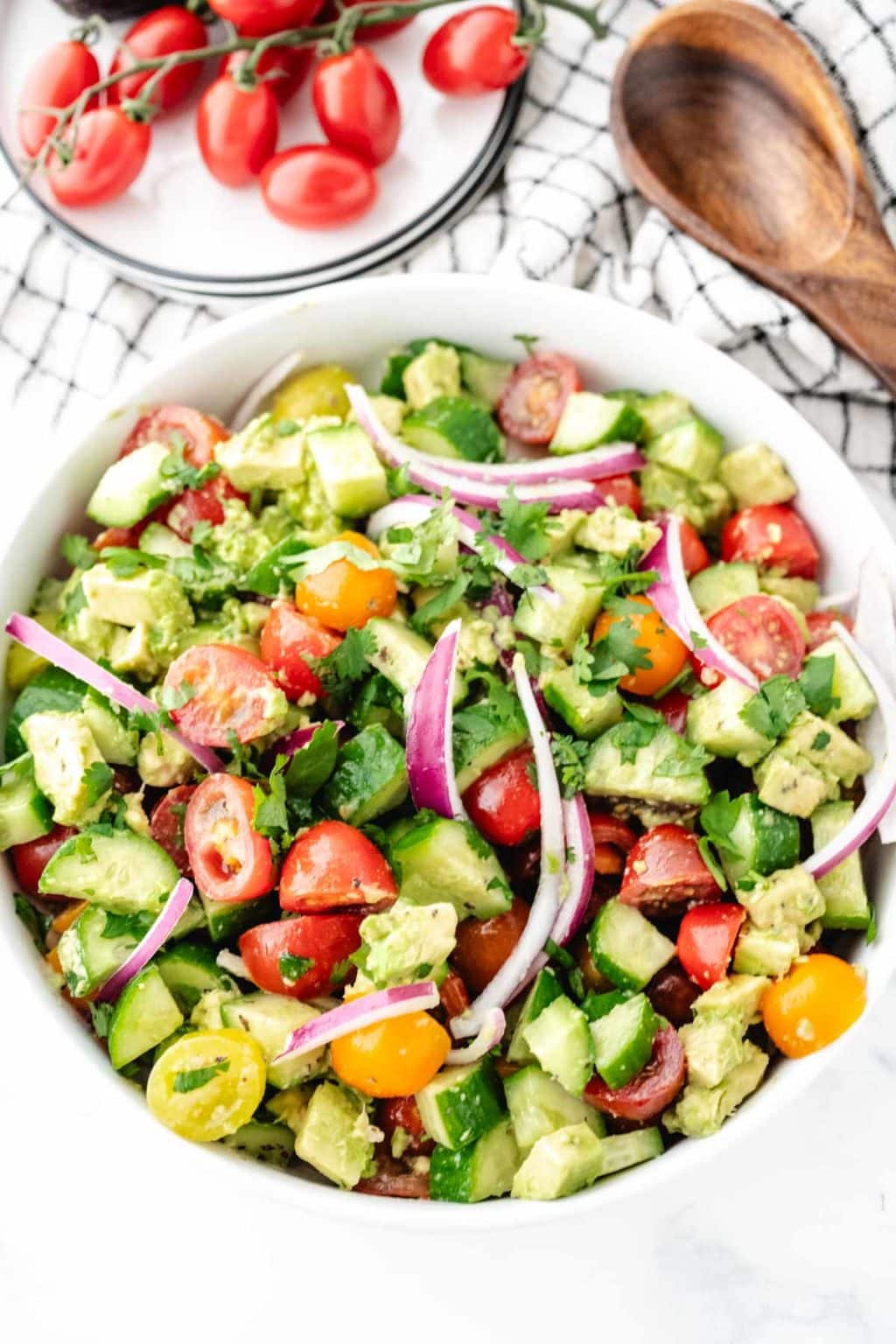 Cucumber Tomato Avocado Salad - Soulfully Made