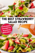 The best strawberry salad recipe 2 image collage for the salad.