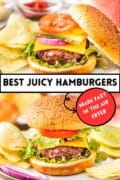 The Best Juicy Hamburgers 2 collage image of the burgers.