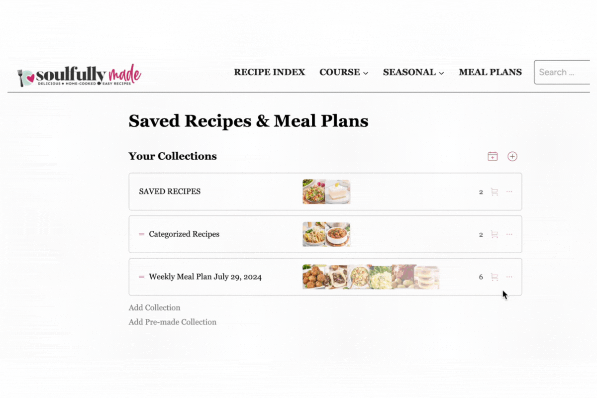 A gif with visual instructions for how to regenerate a shopping list once changes have been made.