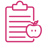 nutritional value (clip board with apple) icon