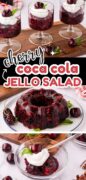 Cherry Coca-cola jello salad recipe 3 image shot of all the ways to serve the dish.