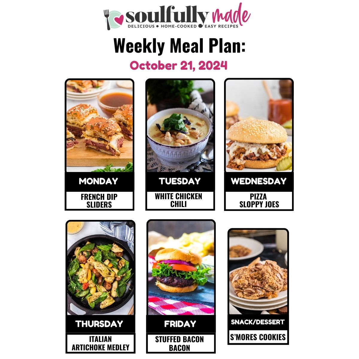 Image graphic for the Soulfully Made Weekly Meal Plan for October 21, 2024