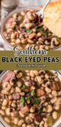 Pinterest image of southern black eyed peas.