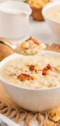 This New England Clam Chowder is a creamy, hearty soup has been a coastal staple for generations, with tender clams, chunks of potato, and smoky bacon swimming in a rich broth!