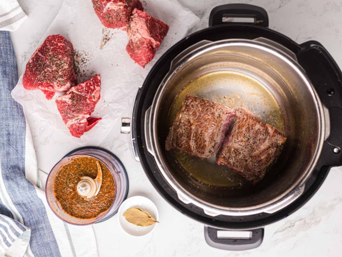 Seared beef chuck and the instant pot.