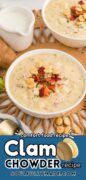 Clam Chowder is a creamy, hearty soup has been a coastal staple for generations, with tender clams, chunks of potato, and smoky bacon swimming in a rich broth!