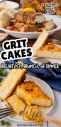 Fried grit cakes, Pinterest image.