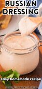 Homemade Russian dressing Pinterest image.