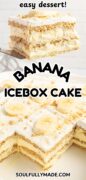 Banana icebox cake Pinterest image.