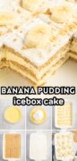 Banana pudding icebox cake Pinterest image.