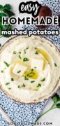 Homemade mashed potatoes Pinterest image.