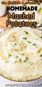 Homemade mashed potatoes Pinterest image.