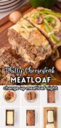 Philly Cheesesteak meatloaf Pinterest image