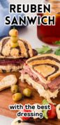 Reuben sandwich, Pinterest image.