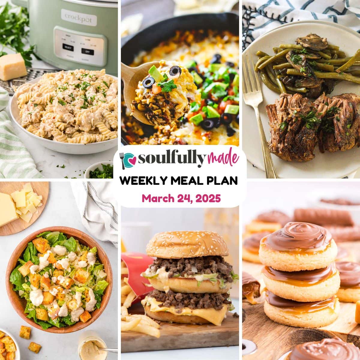 Weekly meal plan image for March 24, 2025.